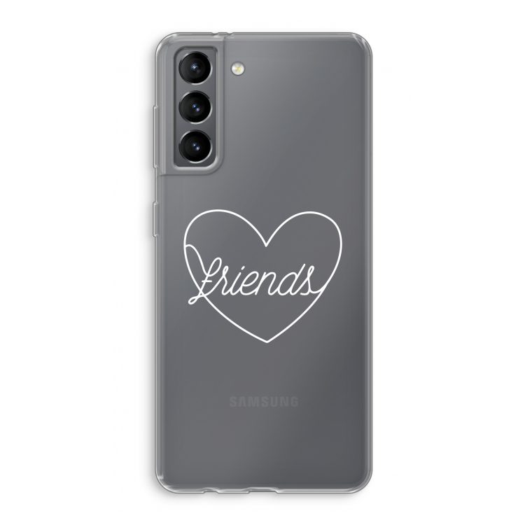 Friends heart pastel: Samsung Galaxy S21 Transparant Hoesje