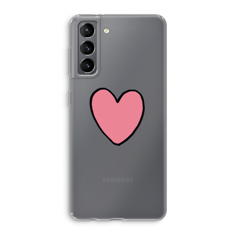 Hartje: Samsung Galaxy S21 Transparant Hoesje