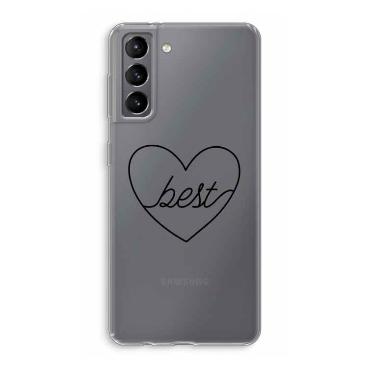 Best heart black: Samsung Galaxy S21 Transparant Hoesje