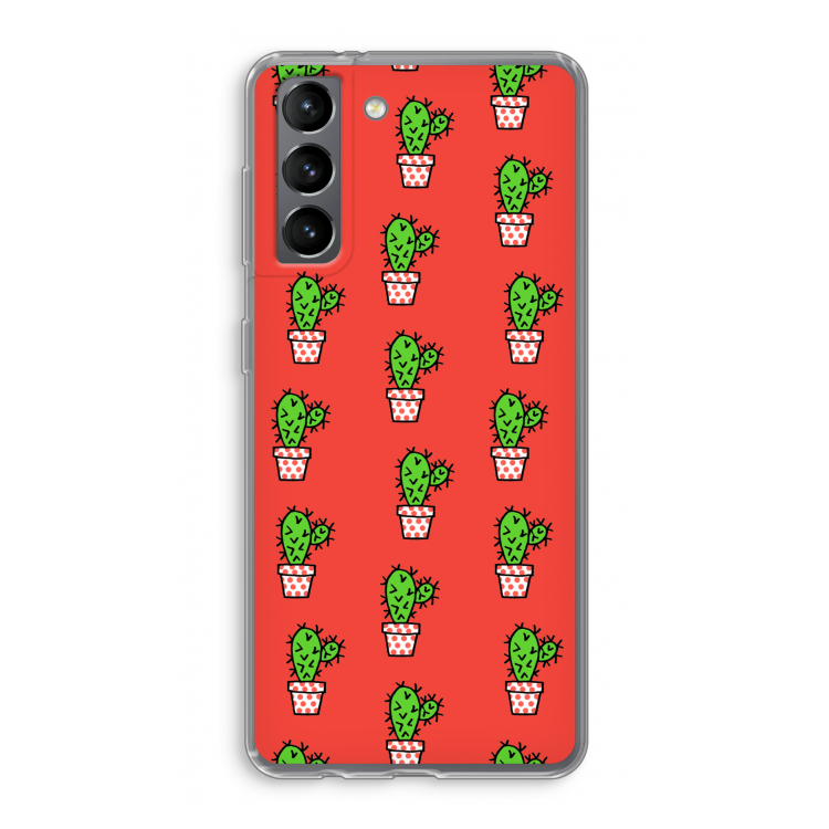Mini cactus: Samsung Galaxy S21 Transparant Hoesje