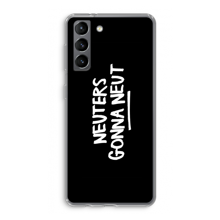 Neuters (zwart): Samsung Galaxy S21 Transparant Hoesje