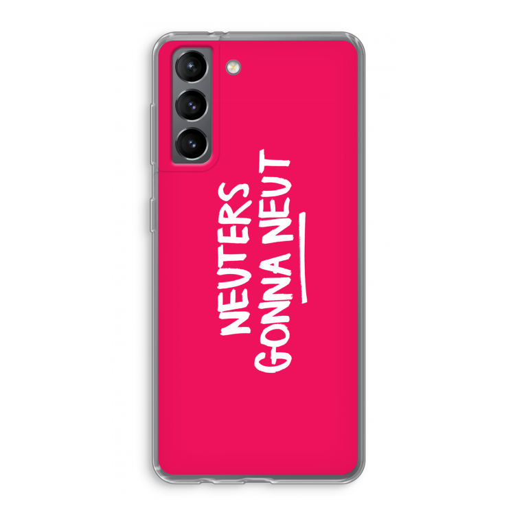Neuters (roze): Samsung Galaxy S21 Transparant Hoesje