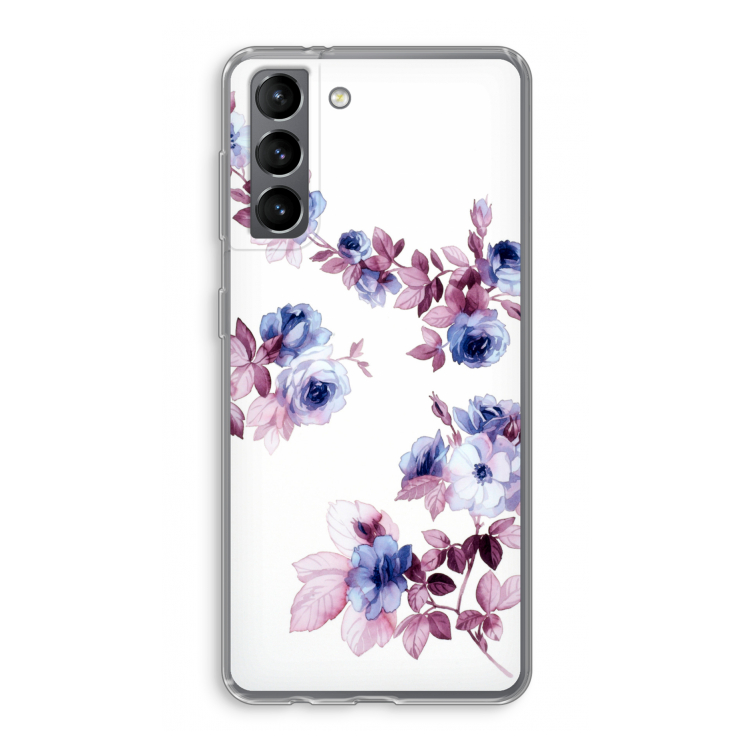 Waterverf bloemen: Samsung Galaxy S21 Transparant Hoesje