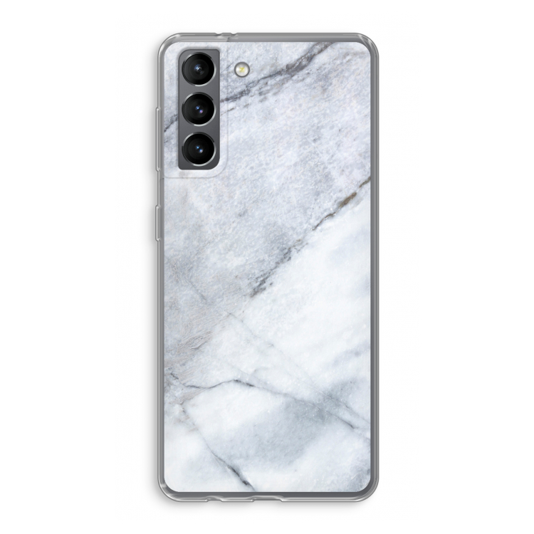 Witte marmer: Samsung Galaxy S21 Transparant Hoesje