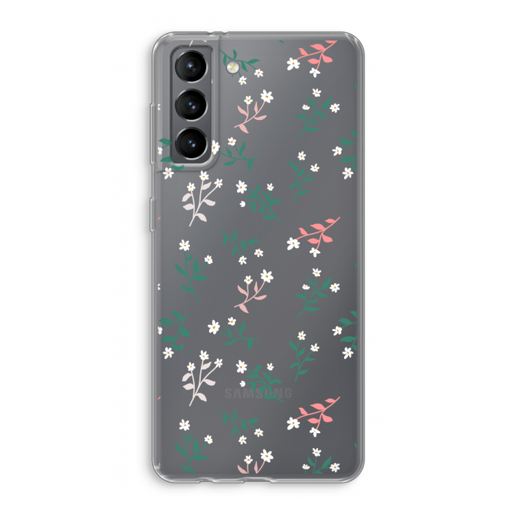 Small white flowers: Samsung Galaxy S21 Transparant Hoesje