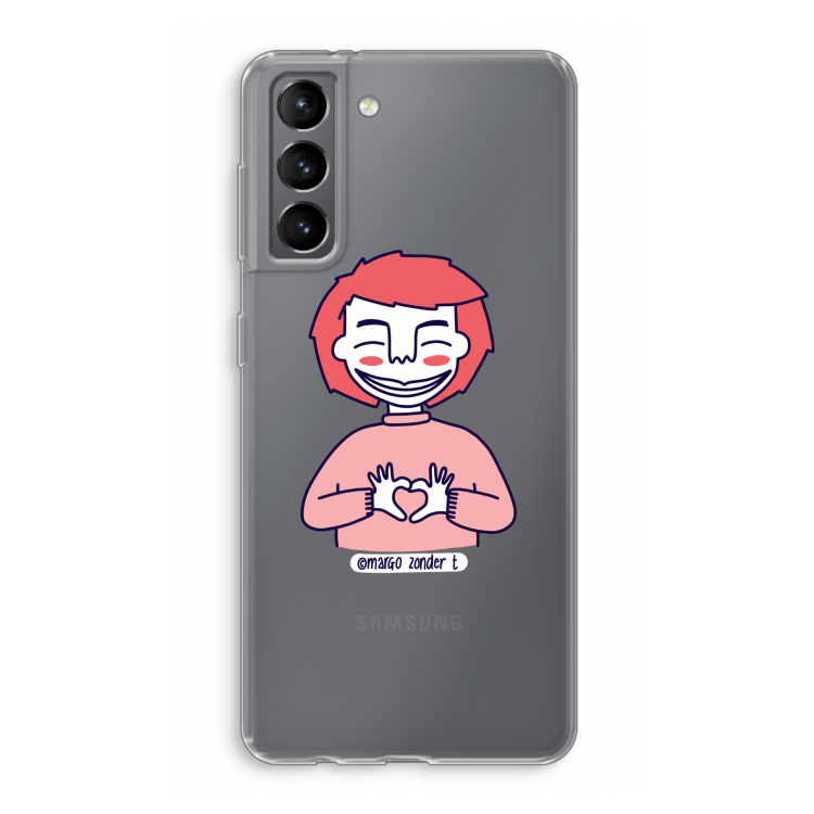 Hartje: Samsung Galaxy S21 Transparant Hoesje