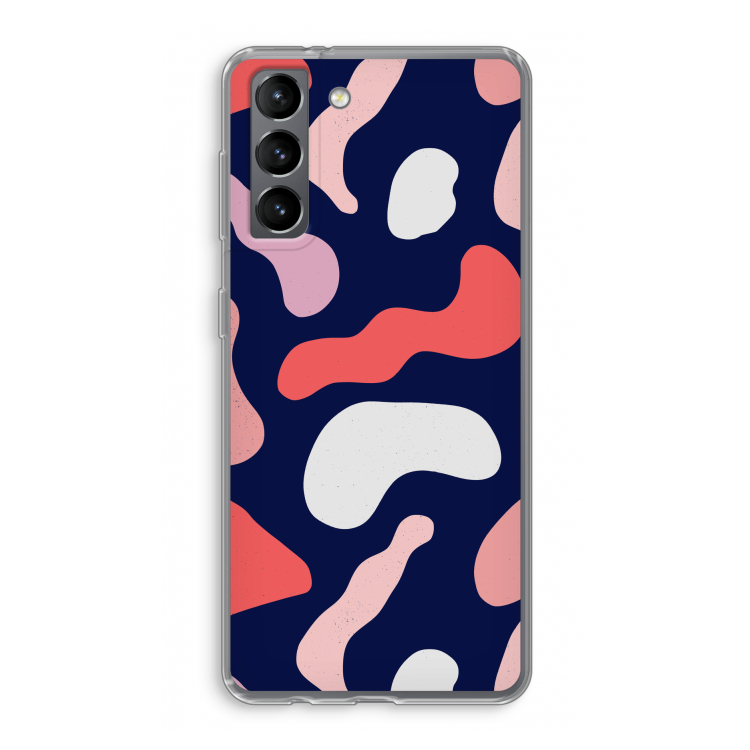 Memphis Shapes Pink: Samsung Galaxy S21 Transparant Hoesje