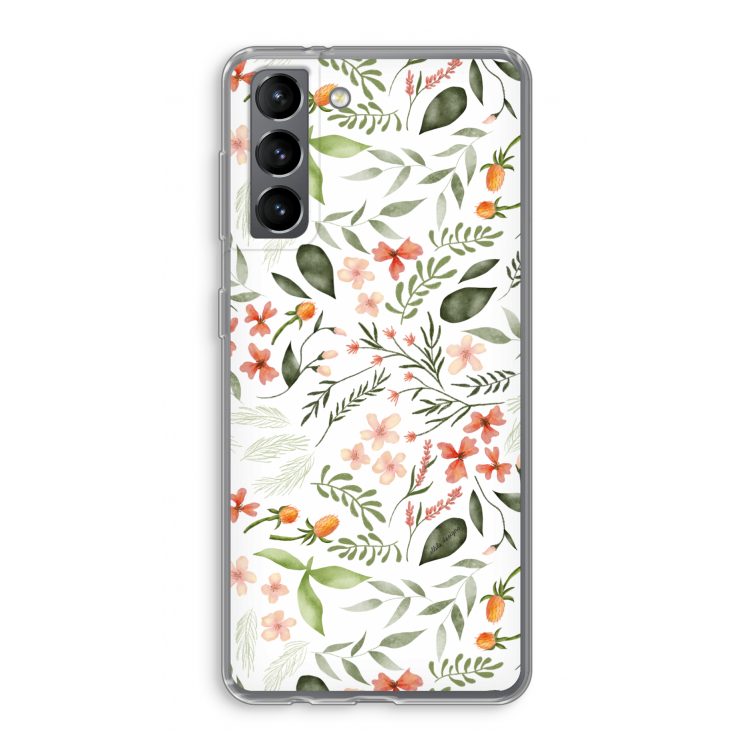 Sweet little flowers: Samsung Galaxy S21 Transparant Hoesje