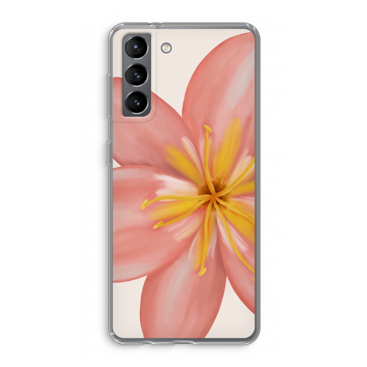 Pink Ellila Flower: Samsung Galaxy S21 Transparant Hoesje