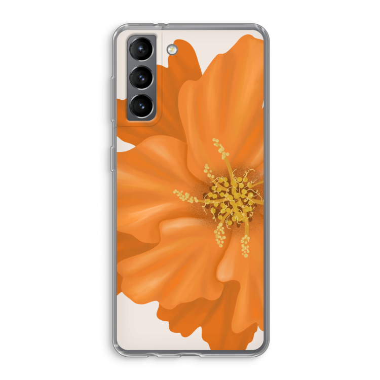 Orange Ellila flower: Samsung Galaxy S21 Transparant Hoesje