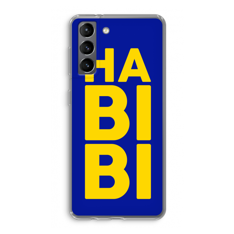 Habibi Blue: Samsung Galaxy S21 Transparant Hoesje