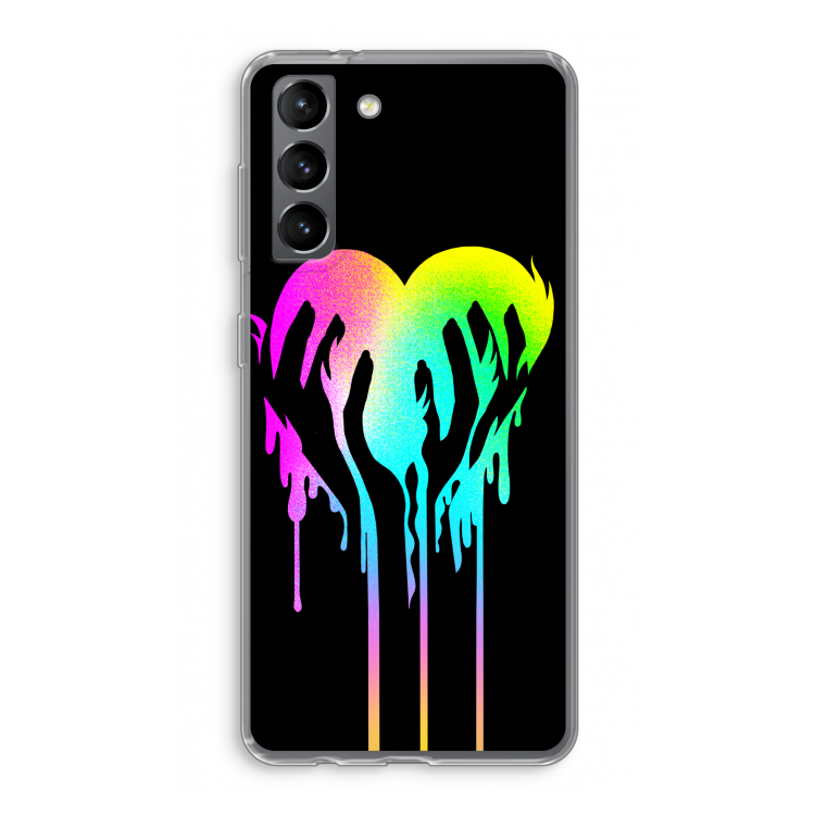 Hold My Heart: Samsung Galaxy S21 Transparant Hoesje