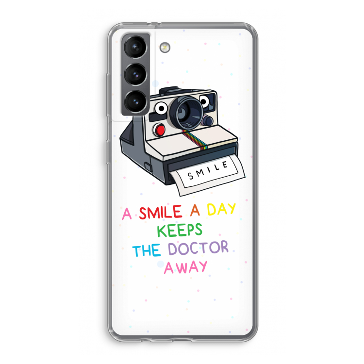 Smile: Samsung Galaxy S21 Transparant Hoesje
