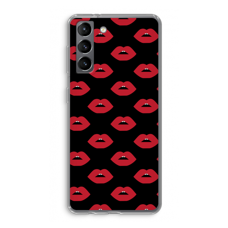 Lips: Samsung Galaxy S21 Transparant Hoesje