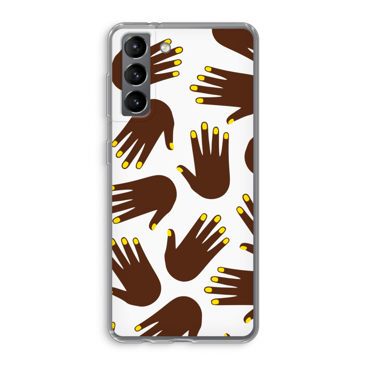 Hands dark: Samsung Galaxy S21 Transparant Hoesje