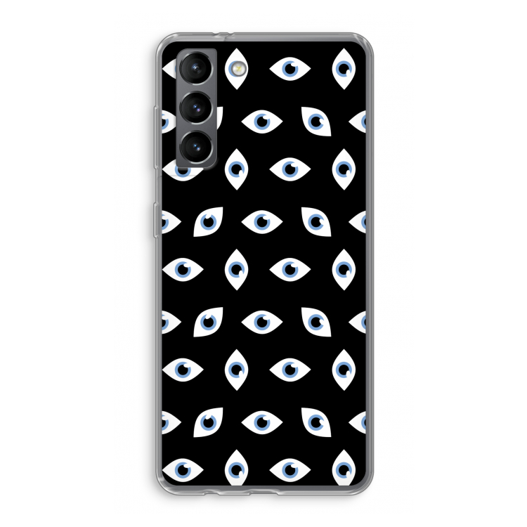 Eyes pattern: Samsung Galaxy S21 Transparant Hoesje