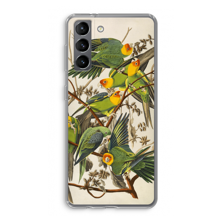 Carolinaparkiet: Samsung Galaxy S21 Transparant Hoesje