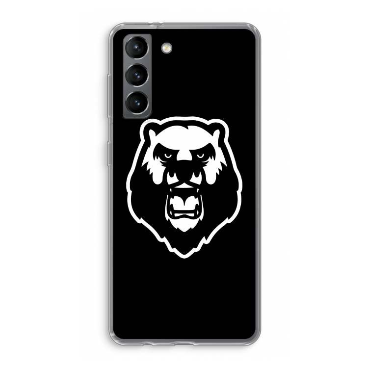 Angry Bear (black): Samsung Galaxy S21 Transparant Hoesje