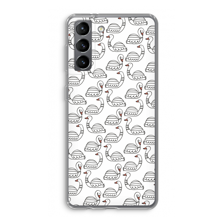 Zwanen: Samsung Galaxy S21 Transparant Hoesje