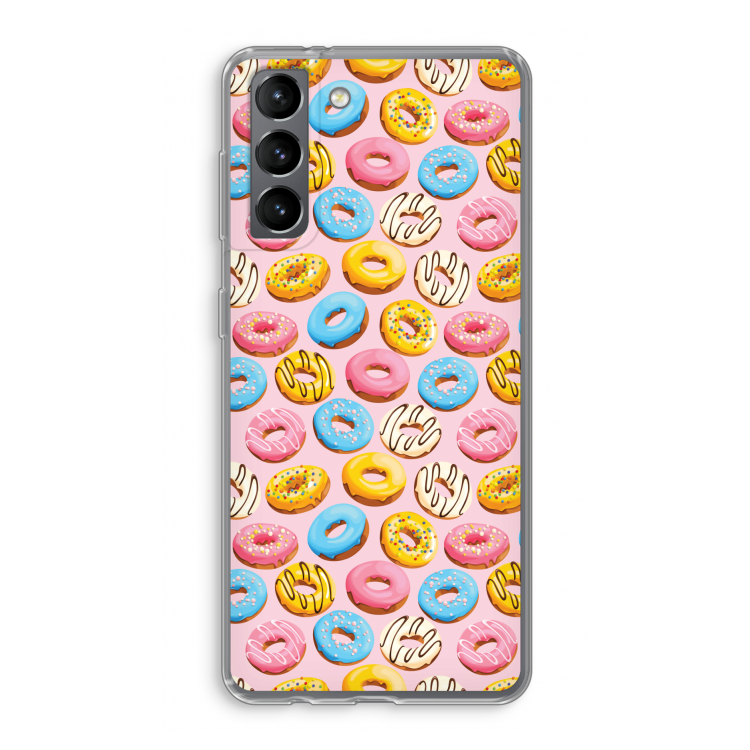 Pink donuts: Samsung Galaxy S21 Transparant Hoesje