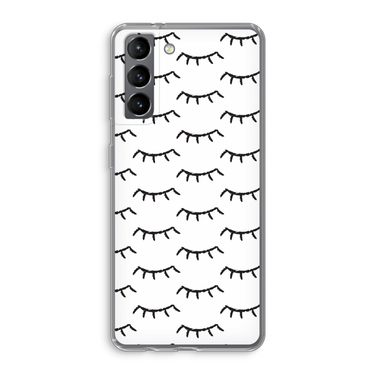 Wimpers: Samsung Galaxy S21 Transparant Hoesje