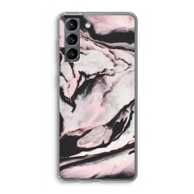 Roze stroom: Samsung Galaxy S21 Transparant Hoesje