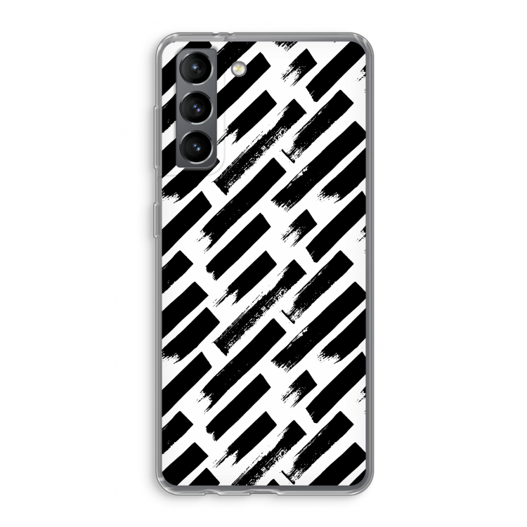 Zwarte vegen: Samsung Galaxy S21 Transparant Hoesje
