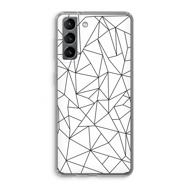 Geometrische lijnen zwart: Samsung Galaxy S21 Transparant Hoesje