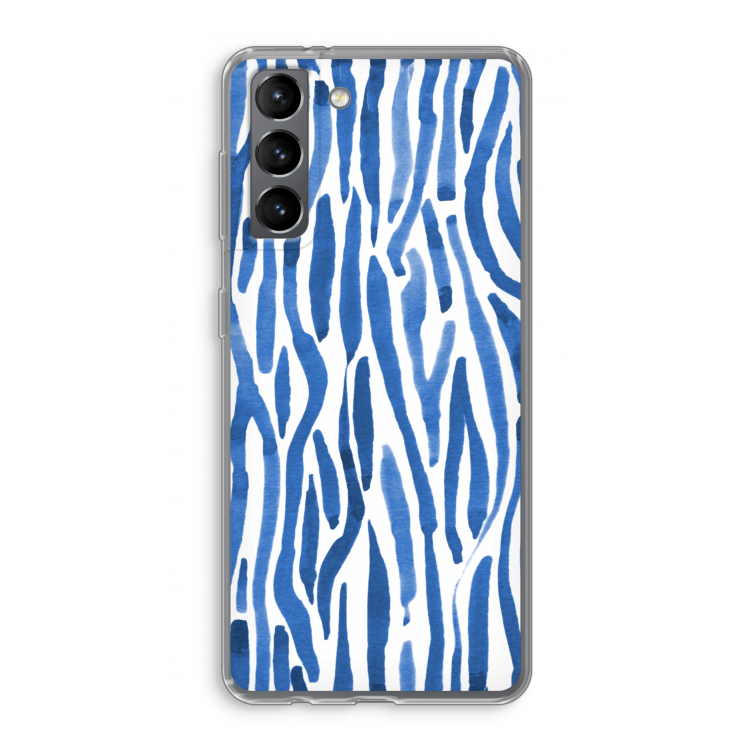 Blauwe nerven: Samsung Galaxy S21 Transparant Hoesje