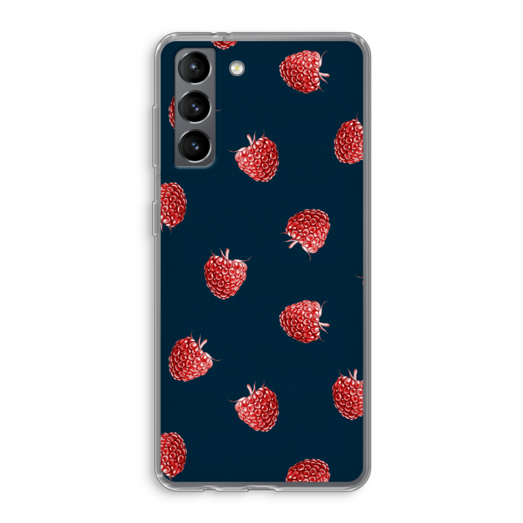 Framboosjes: Samsung Galaxy S21 Transparant Hoesje