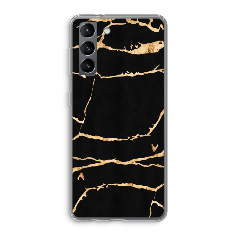 Gouden marmer: Samsung Galaxy S21 Transparant Hoesje