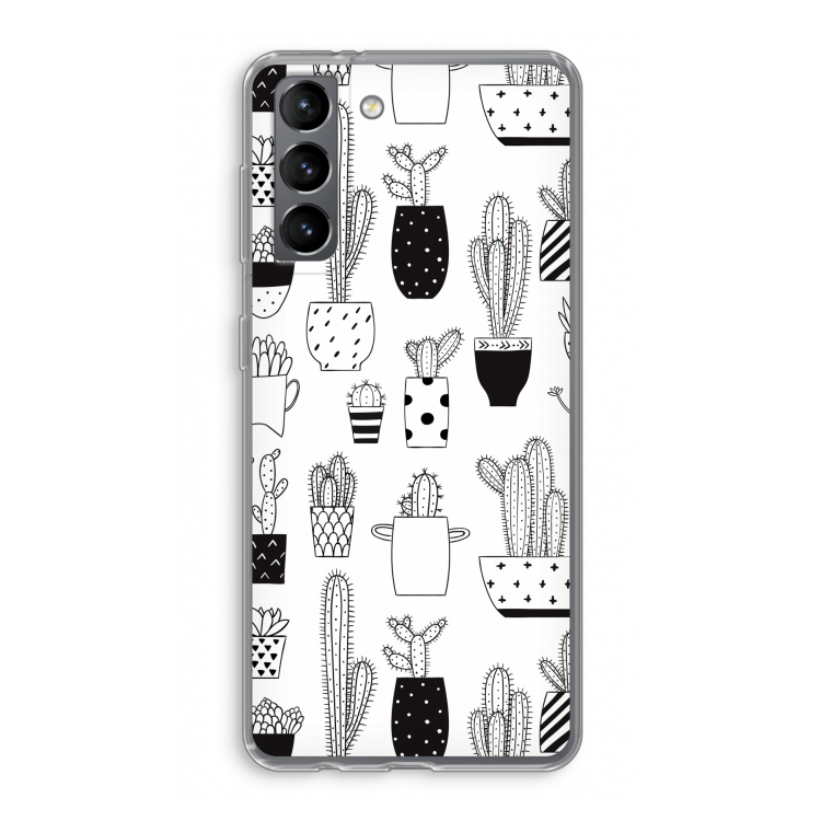 Cactusmotief: Samsung Galaxy S21 Transparant Hoesje