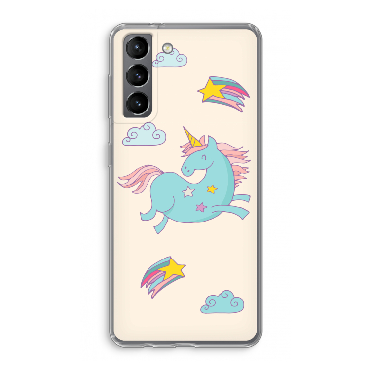 Vliegende eenhoorn: Samsung Galaxy S21 Transparant Hoesje