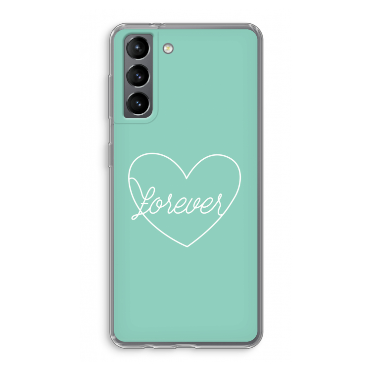 Forever heart pastel: Samsung Galaxy S21 Transparant Hoesje