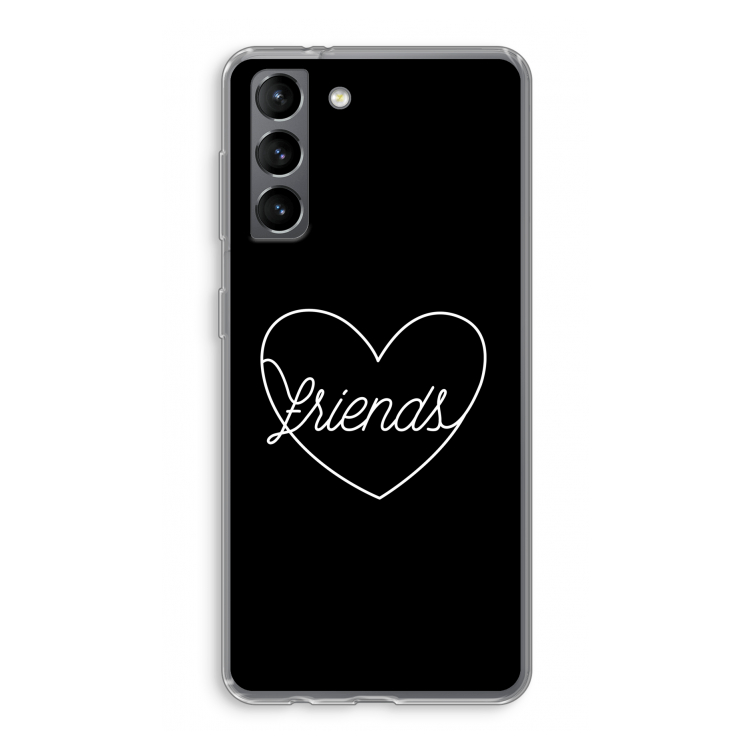 Friends heart black: Samsung Galaxy S21 Transparant Hoesje