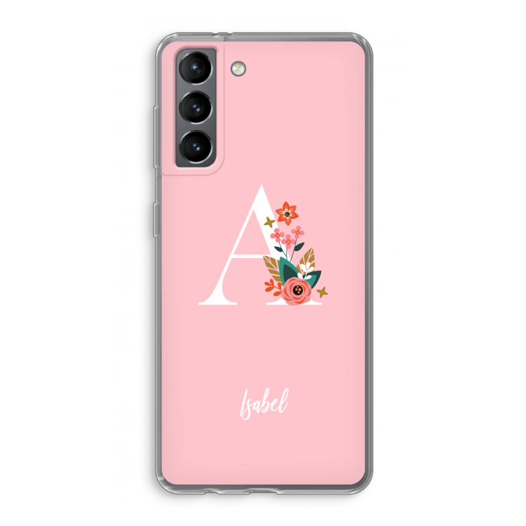 Pink Bouquet: Samsung Galaxy S21 Transparant Hoesje