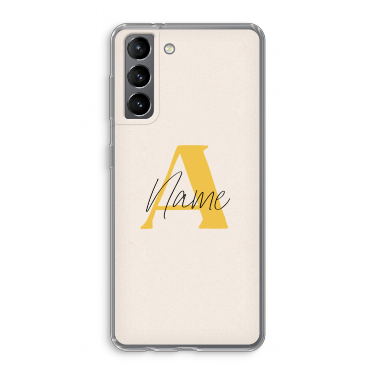 Amber Script: Samsung Galaxy S21 Transparant Hoesje