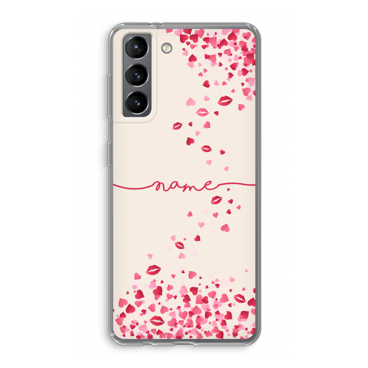 Hartjes en kusjes: Samsung Galaxy S21 Transparant Hoesje