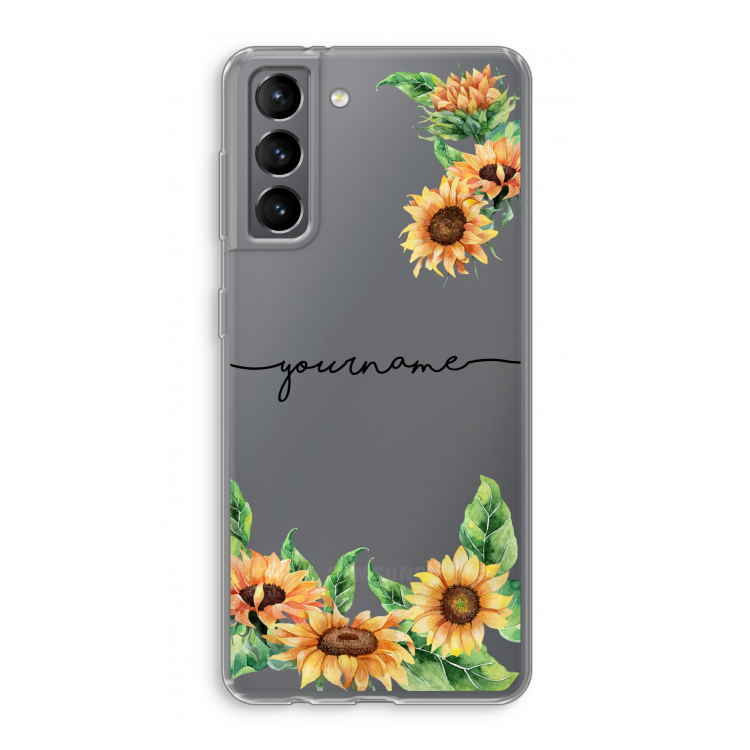 Zonnebloemen: Samsung Galaxy S21 Transparant Hoesje