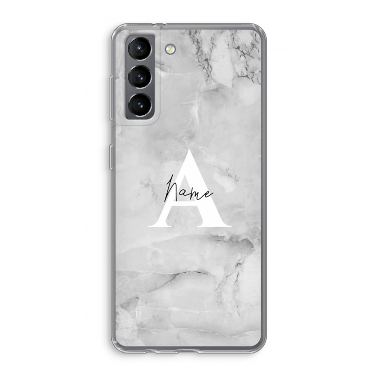 Ivory Marble: Samsung Galaxy S21 Transparant Hoesje