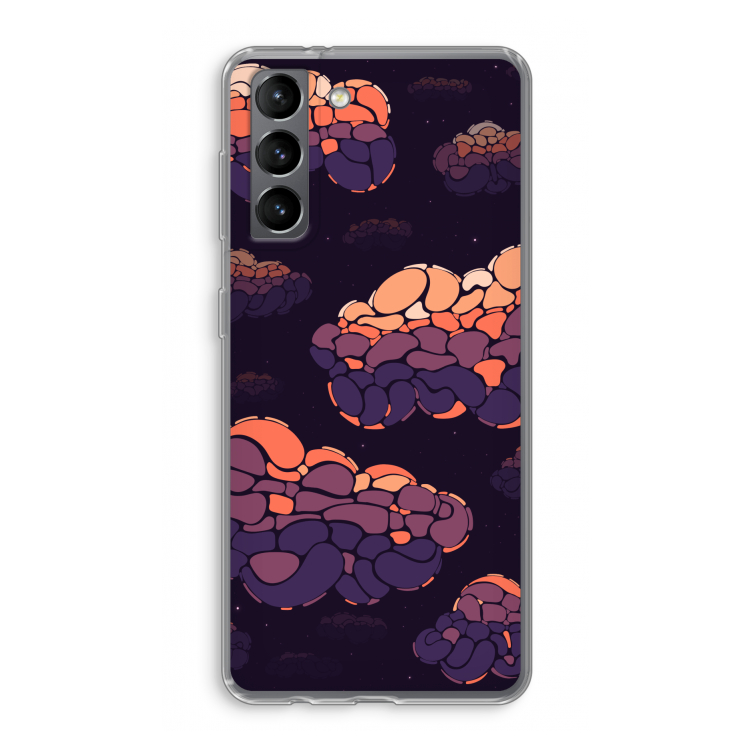 Patroon Wolken: Samsung Galaxy S21 Transparant Hoesje