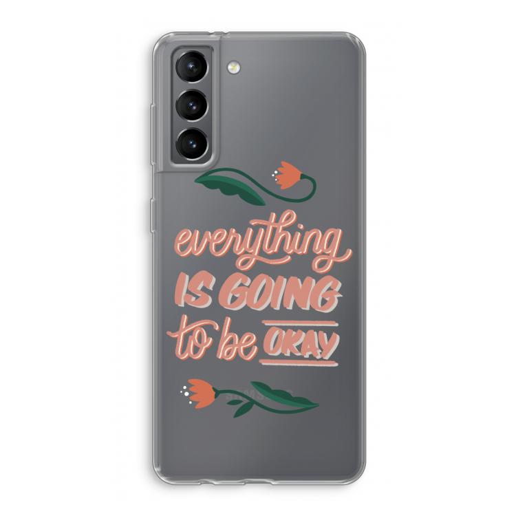Optimistic flower girl: Samsung Galaxy S21 Transparant Hoesje