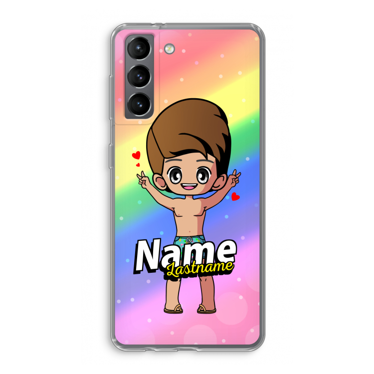 Chibi Maker man: Samsung Galaxy S21 Transparant Hoesje