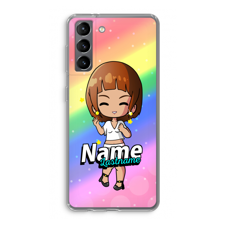Chibi Maker vrouw: Samsung Galaxy S21 Transparant Hoesje