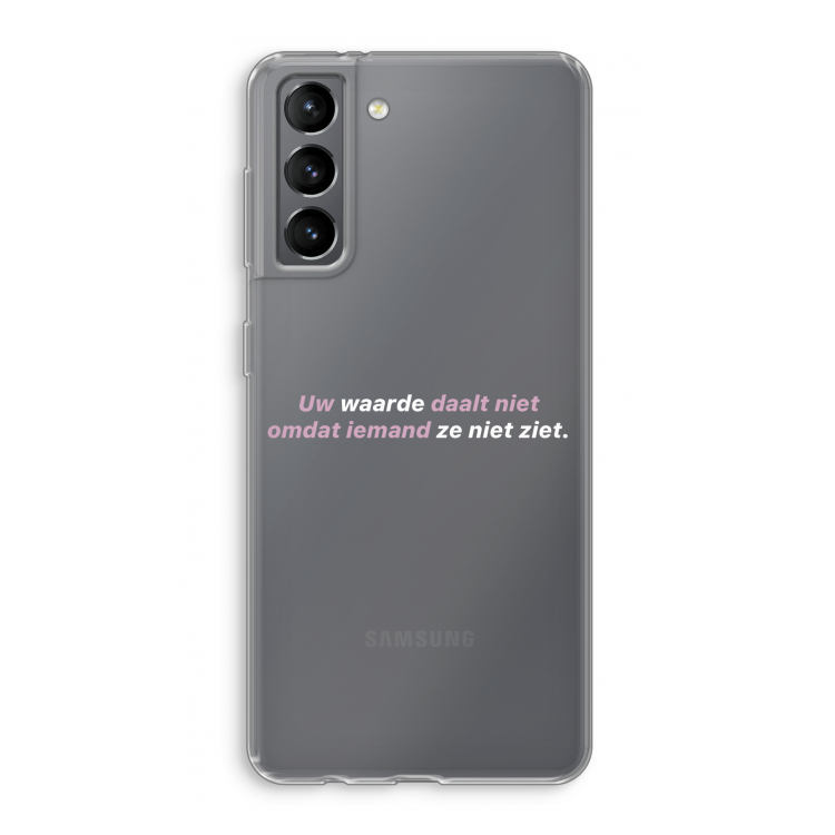uw waarde daalt niet: Samsung Galaxy S21 Transparant Hoesje