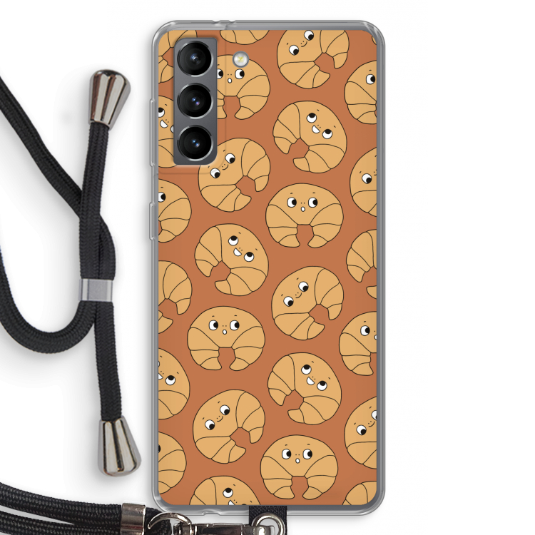 Croissant: Samsung Galaxy S21 Transparant Hoesje met koord