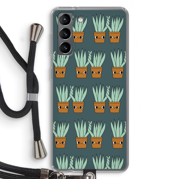 Sansevieria: Samsung Galaxy S21 Transparant Hoesje met koord