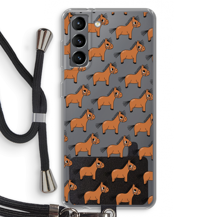 Pony: Samsung Galaxy S21 Transparant Hoesje met koord