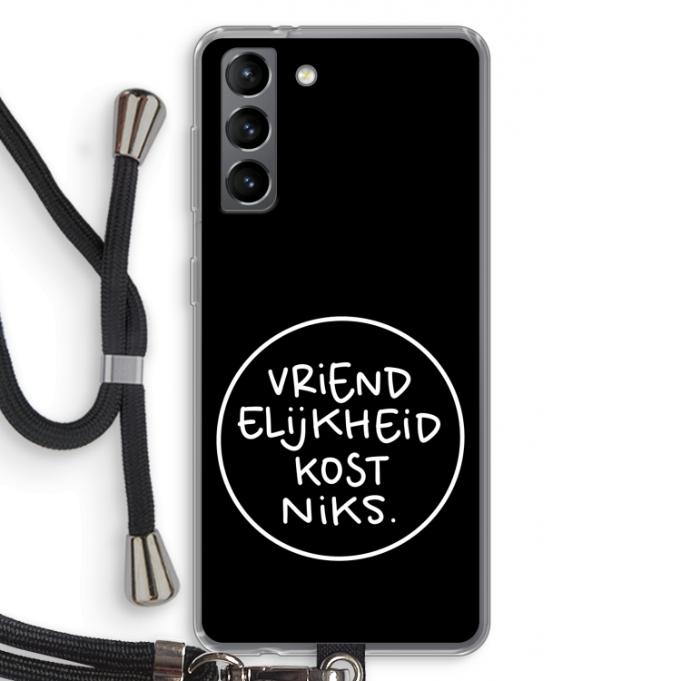 Vriendelijkheid: Samsung Galaxy S21 Transparant Hoesje met koord