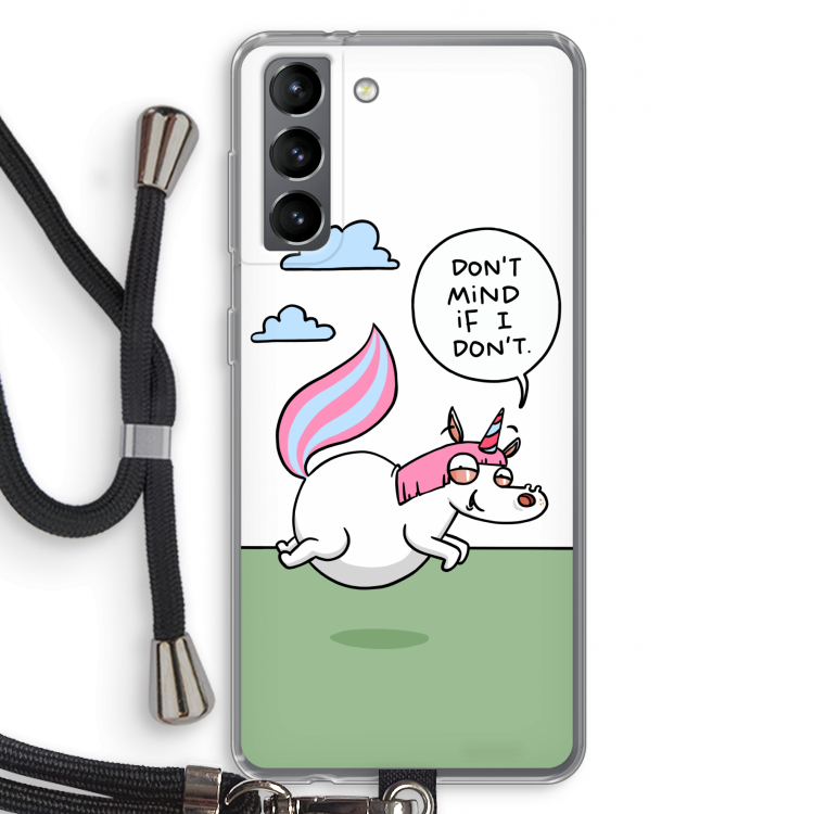 Unicorn: Samsung Galaxy S21 Transparant Hoesje met koord